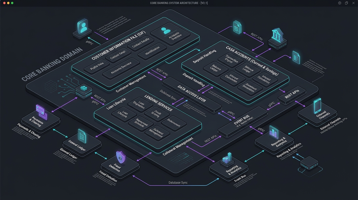 Core Banking Developer Roadmap series: architecture patterns, fintech microservices, and Go