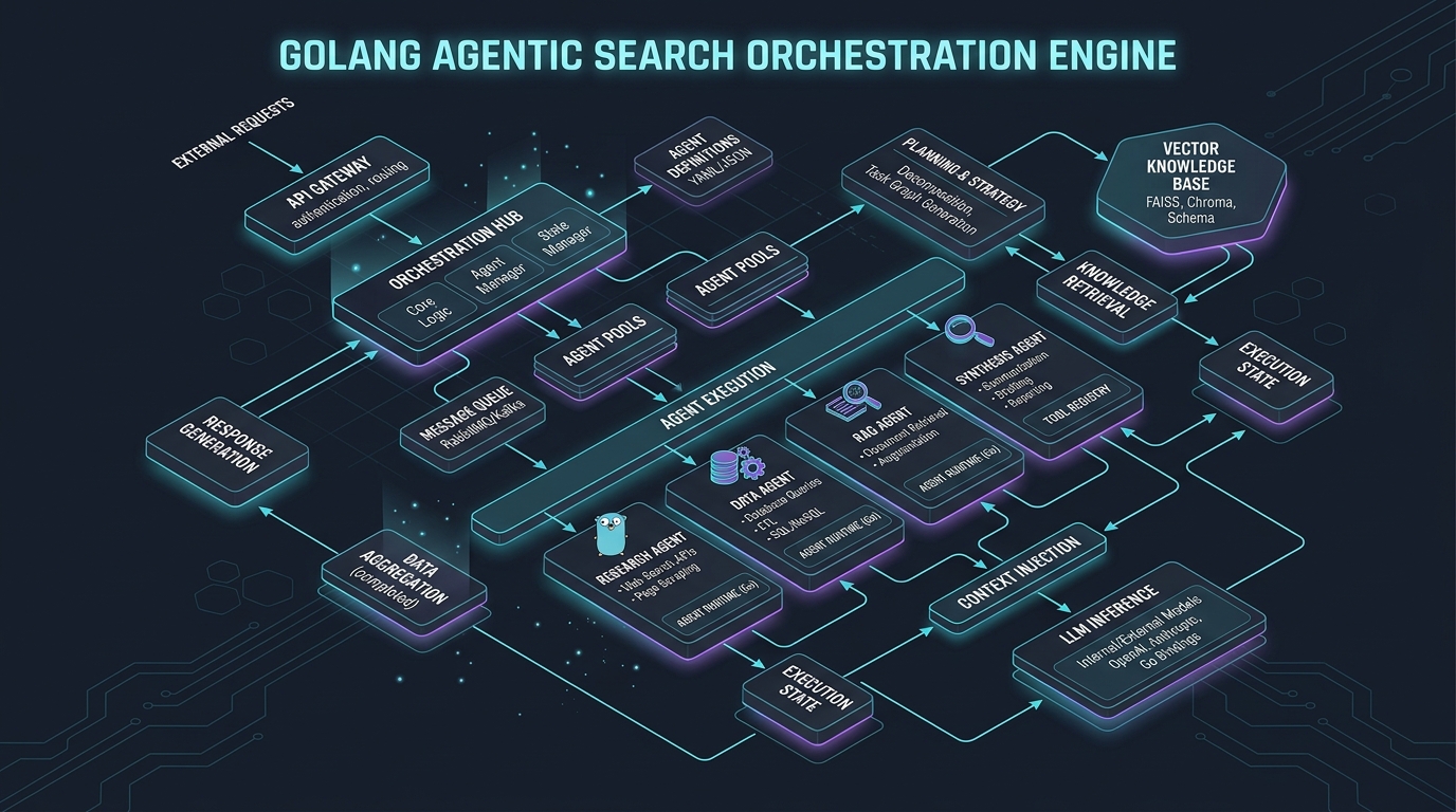 Agentic Architecture and Golang Orchestration Power sequence diagram