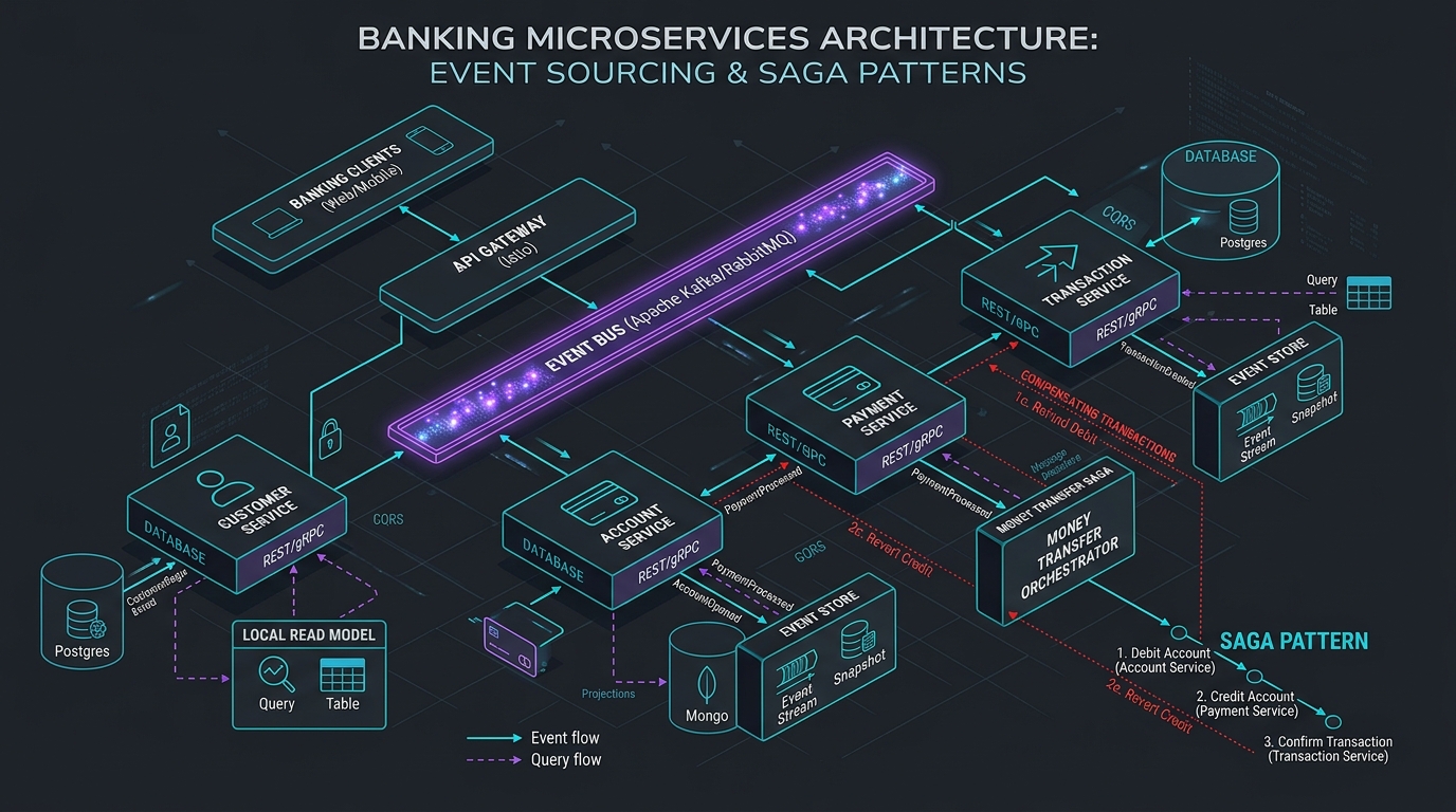 Core Banking Developer Roadmap series: architecture patterns, fintech microservices, and Go
